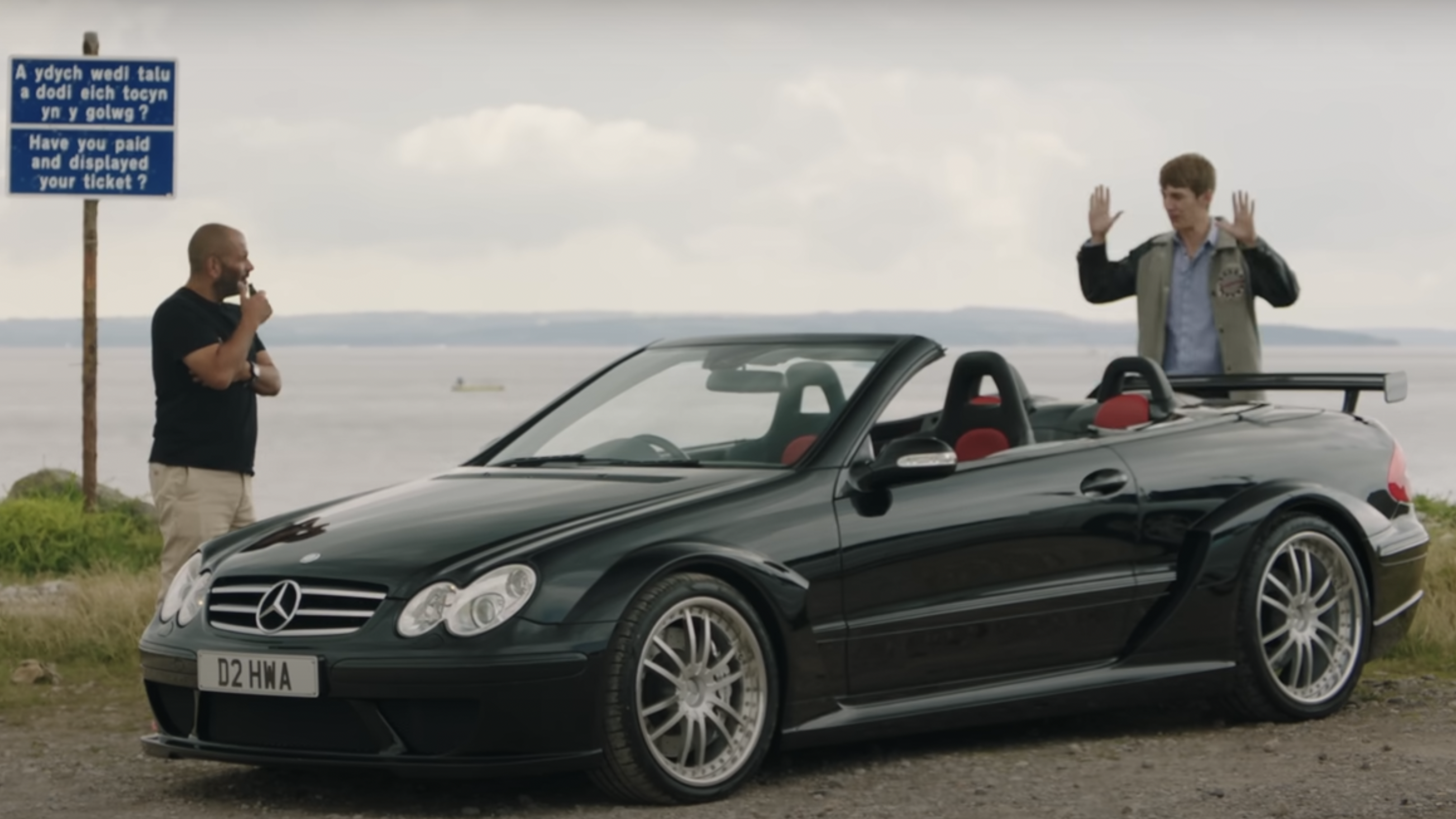 Chris Harris and Francis Bourgeois with a Mercedes CLK DTM AMG Cabriolet